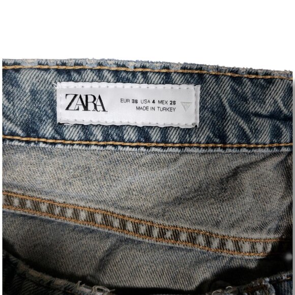 Zara Women 4 Low Rise Straight Leg Jeans Y2K Minimalist Streetwear - Picture 4 of 8